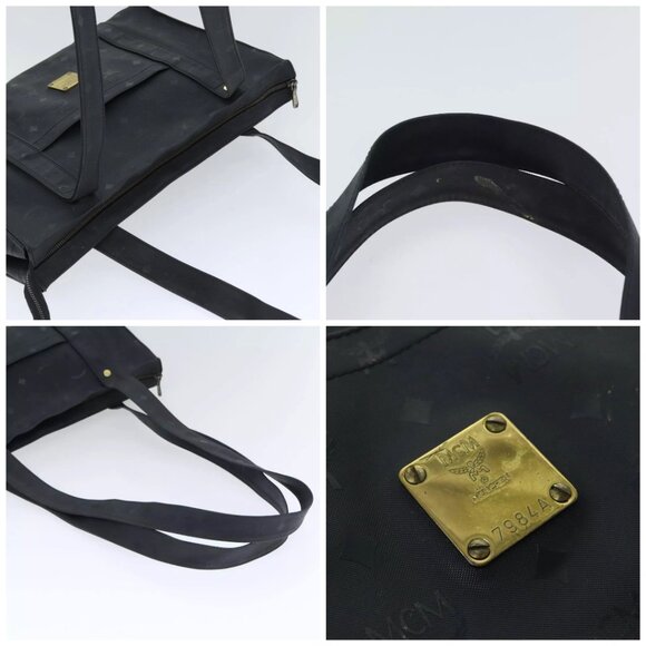 MCM Vicetos Logogram Shoulder Bag PVC Black Auth 90885 - Picture 16 of 16